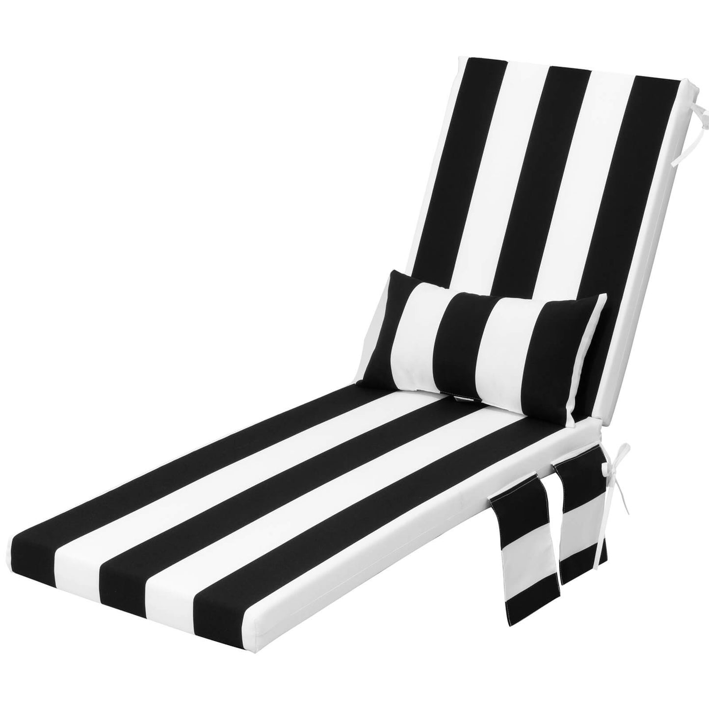 Outdoor Chaise Lounge Cushion with Pillow & Pockets
