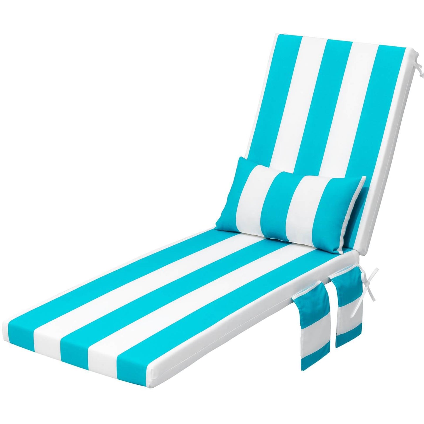 Outdoor Chaise Lounge Cushion with Pillow & Pockets