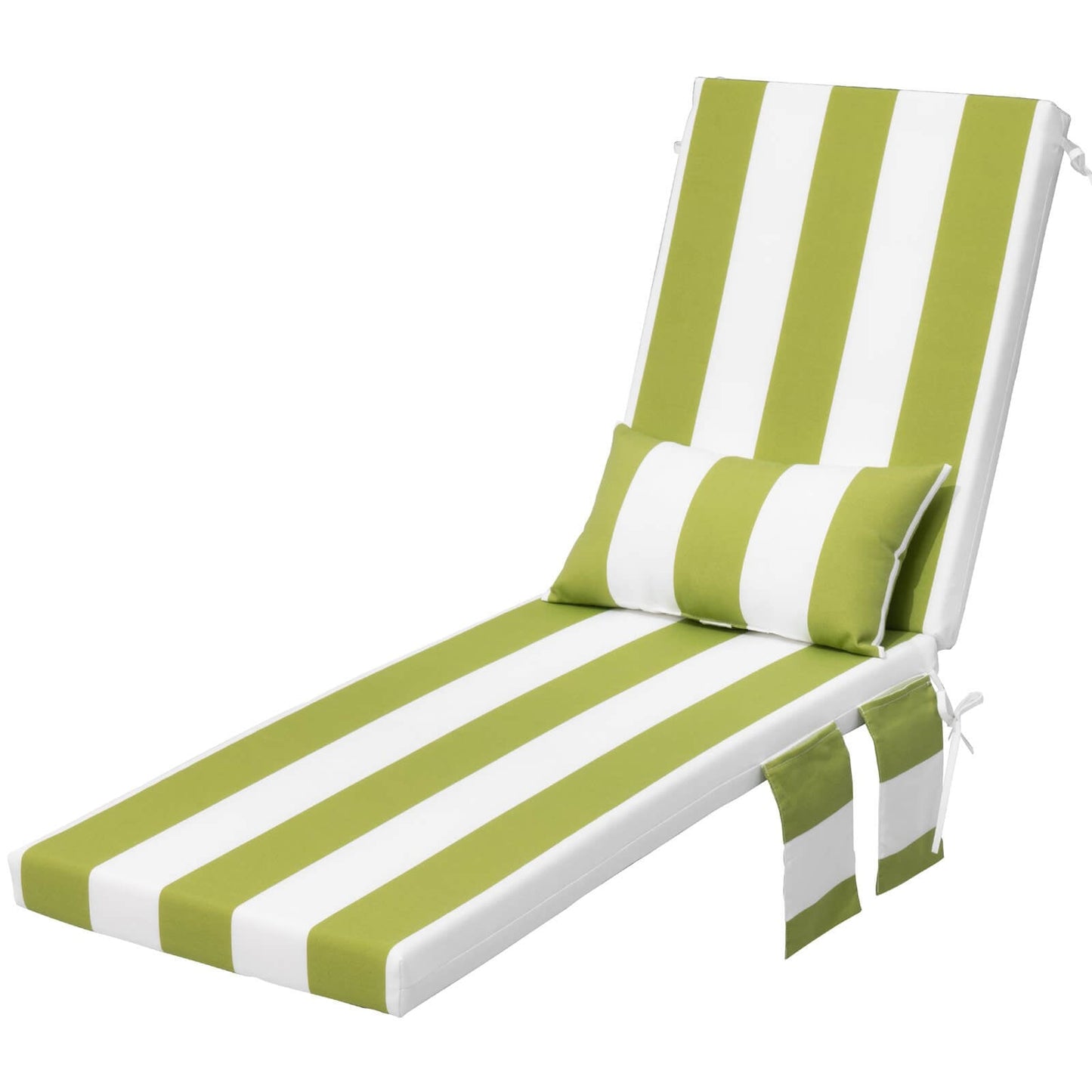 Outdoor Chaise Lounge Cushion with Pillow & Pockets