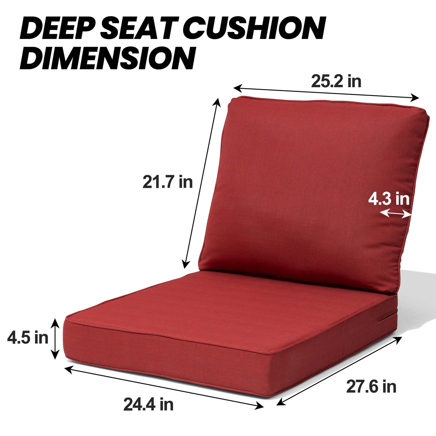 28x24" Outdoor Deep Seat Cushion Set