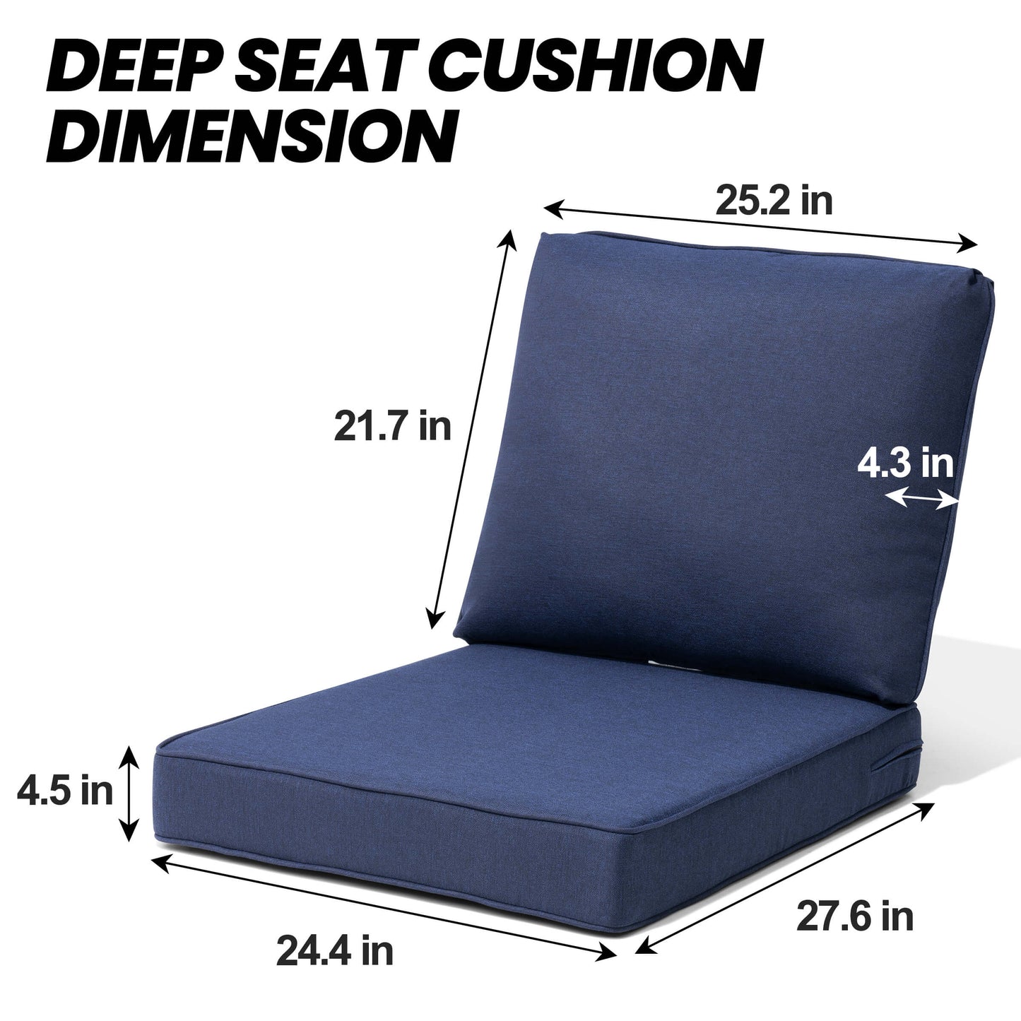 28x24" Outdoor Deep Seat Chair Cushion Set