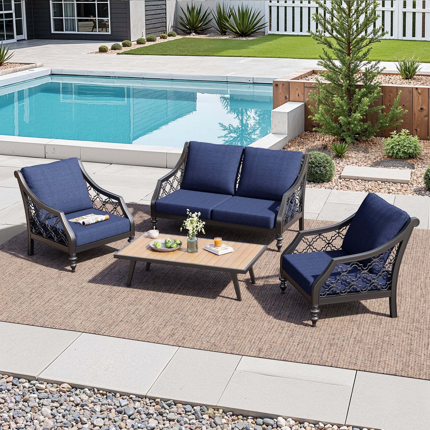 28x24" Outdoor Deep Seat Chair Cushion Set