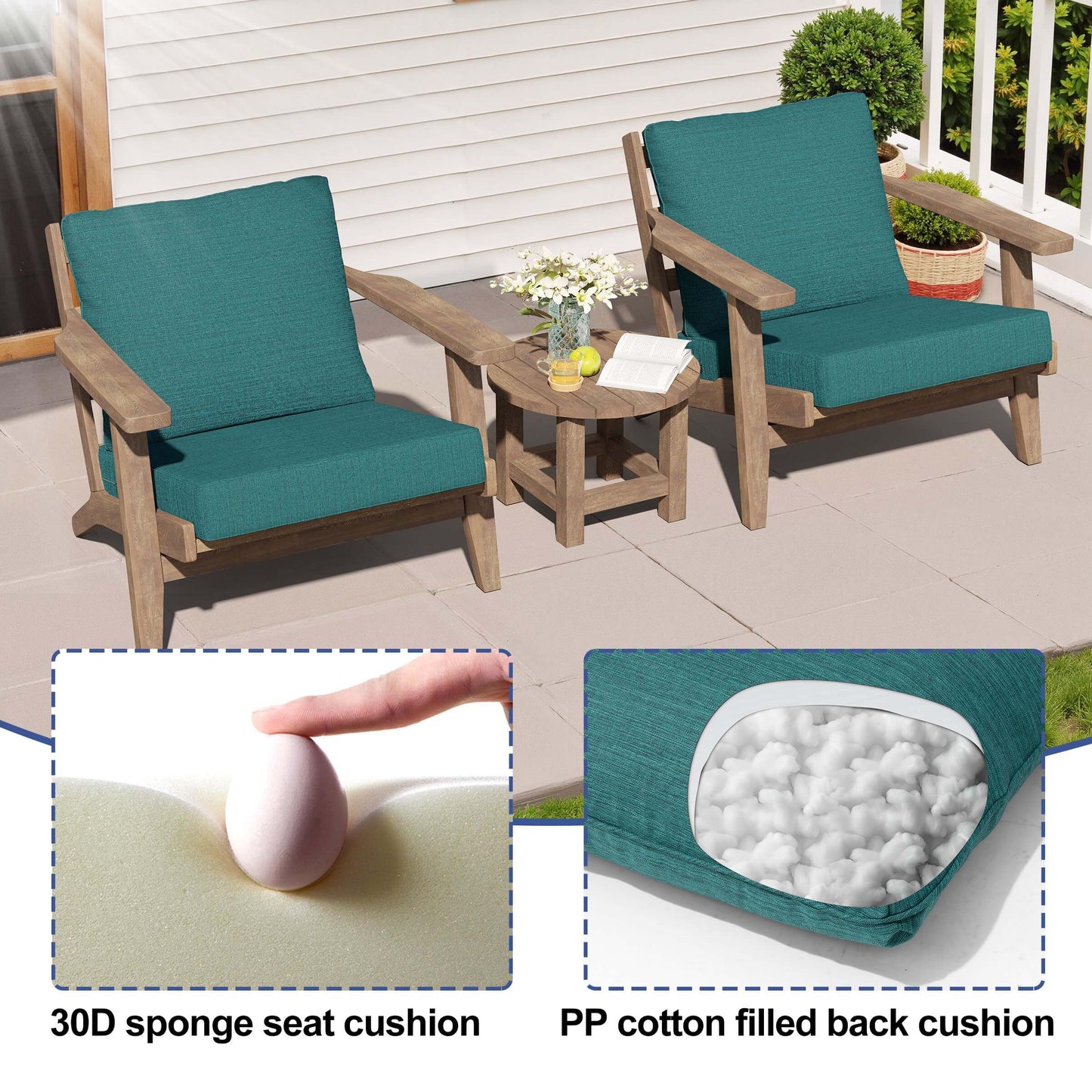 28x24" Outdoor Deep Seat Cushion Set