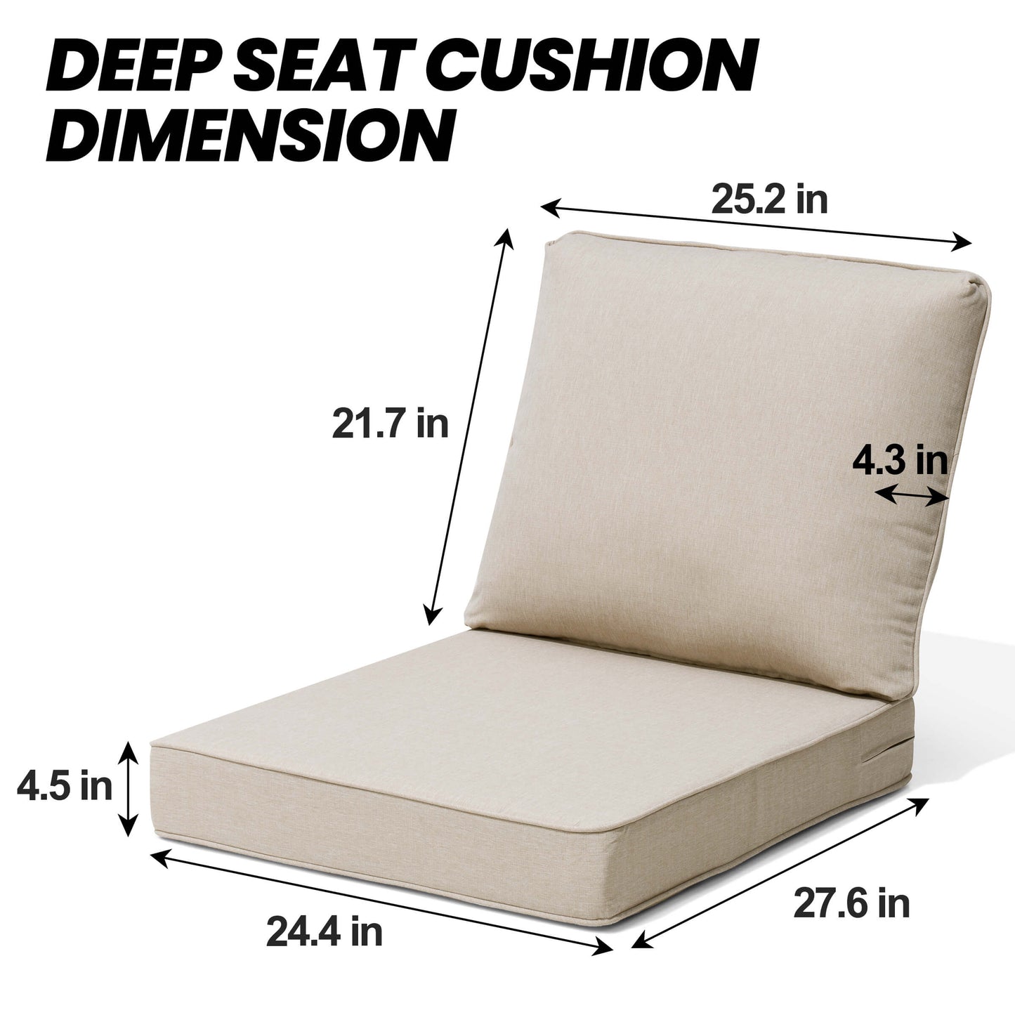 28x24" Outdoor Deep Seat Cushion Set