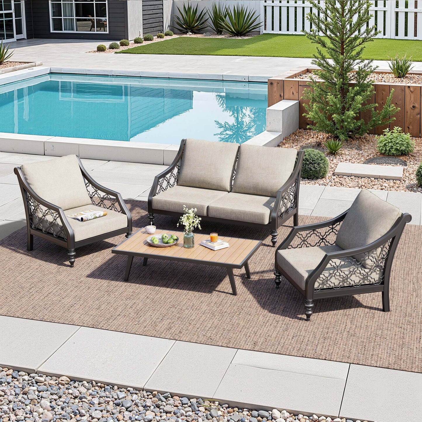 28x24" Outdoor Deep Seat Chair Cushion Set