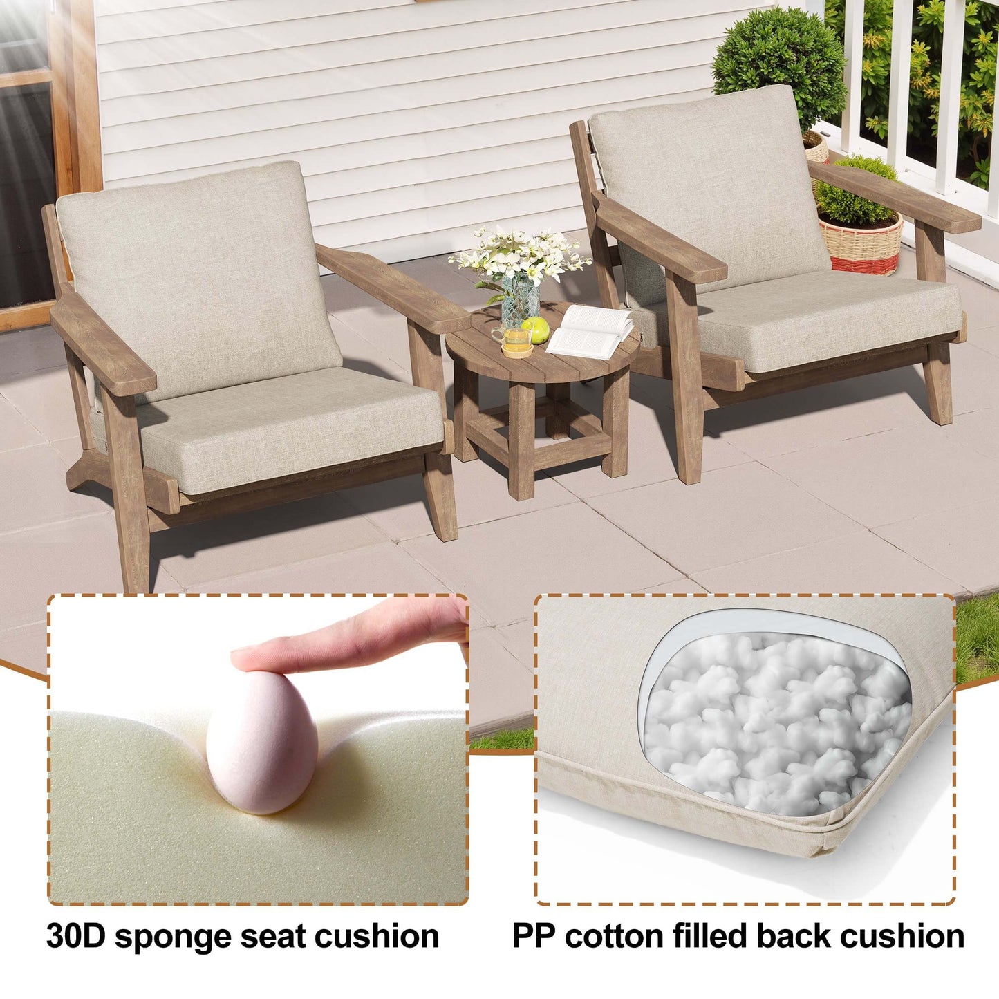 28x24" Outdoor Deep Seat Chair Cushion Set