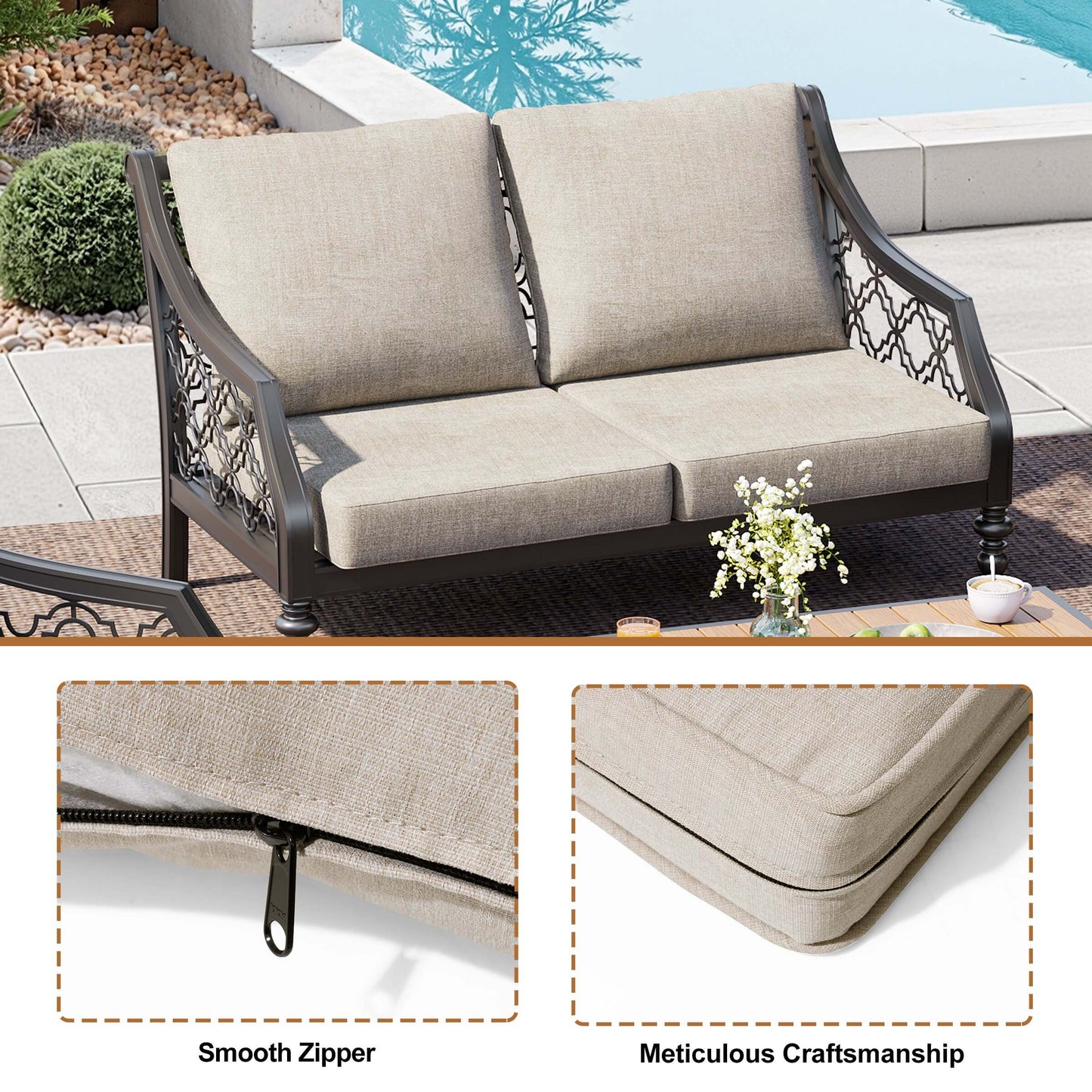 28x24" Outdoor Deep Seat Chair Cushion Set