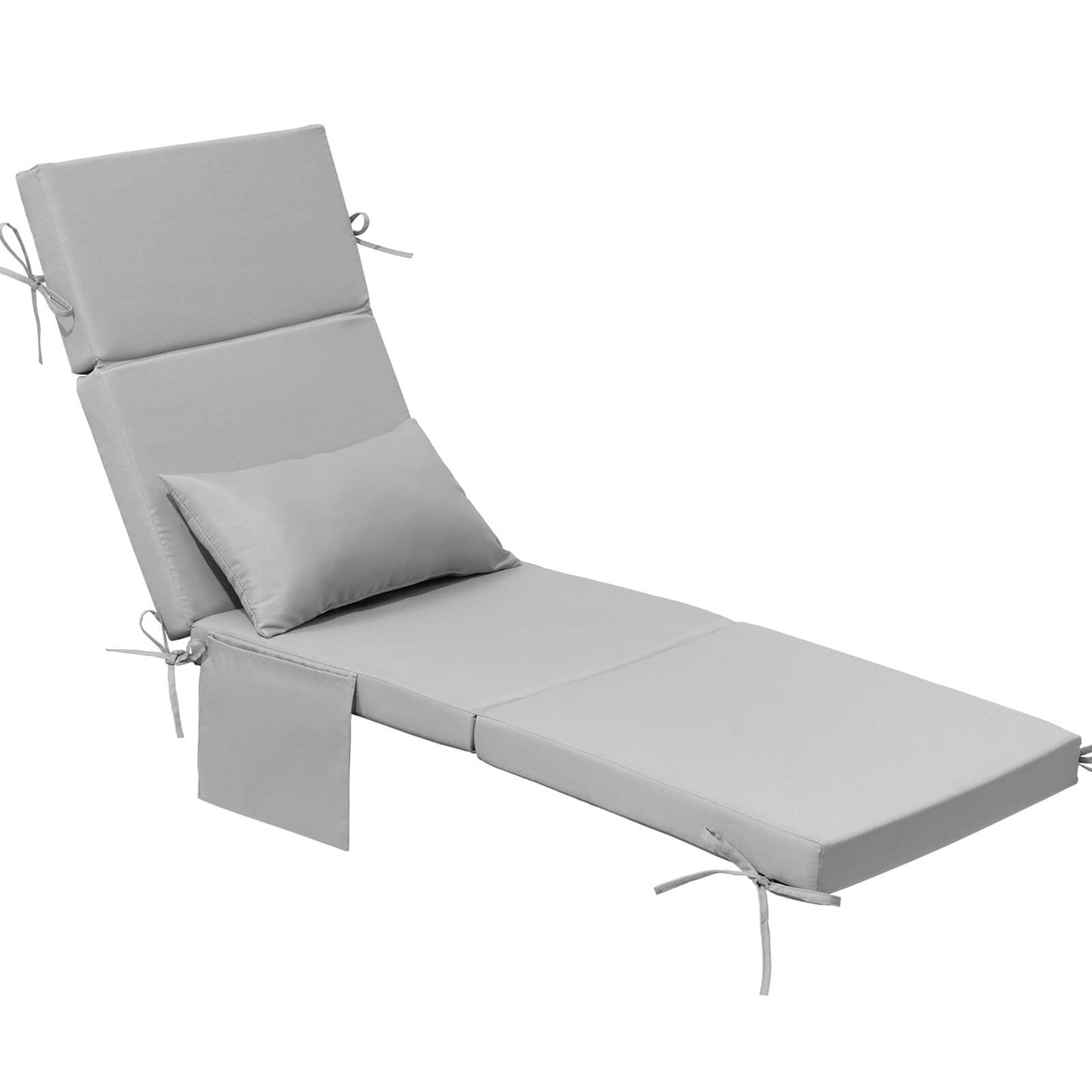 72x22" Outdoor Chaise Lounge Cushion with Pillow & Pockets