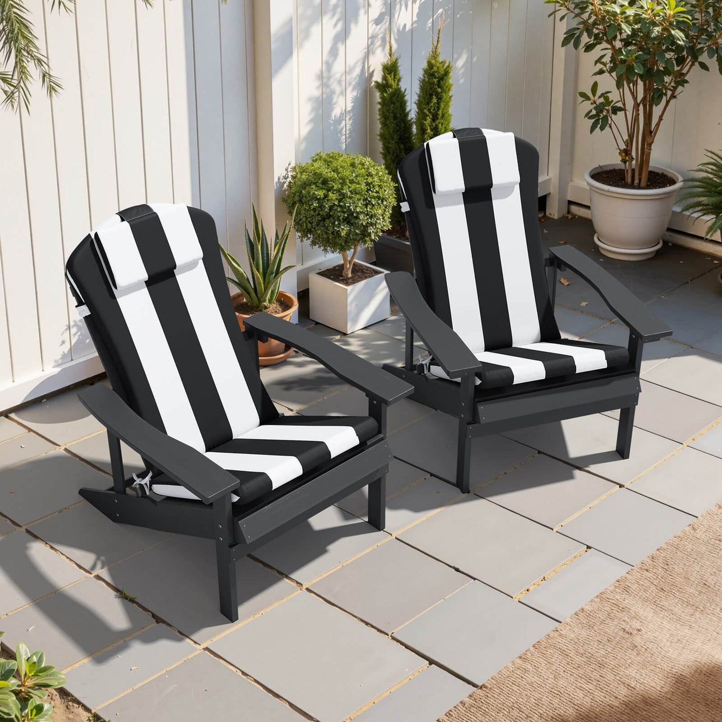 50x20" Outdoor Adirondack Chair Cushion with Built-in Headrest