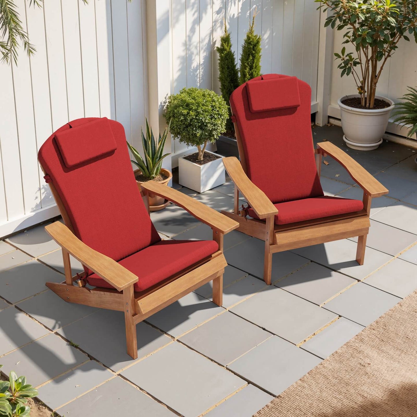 50x20" Outdoor Adirondack Chair Cushion with Built-in Headrest