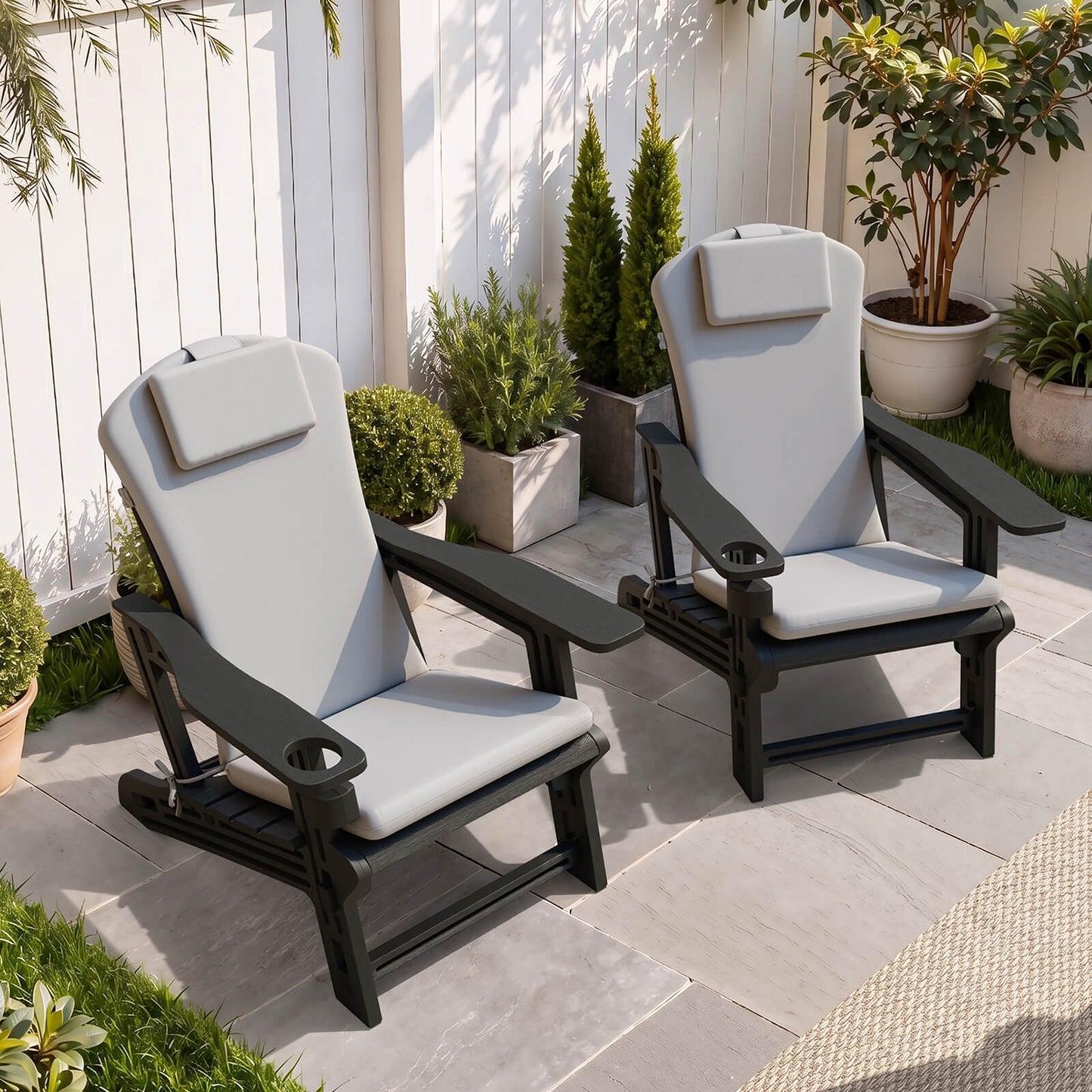 50x20" Outdoor Adirondack Chair Cushion with Built-in Headrest