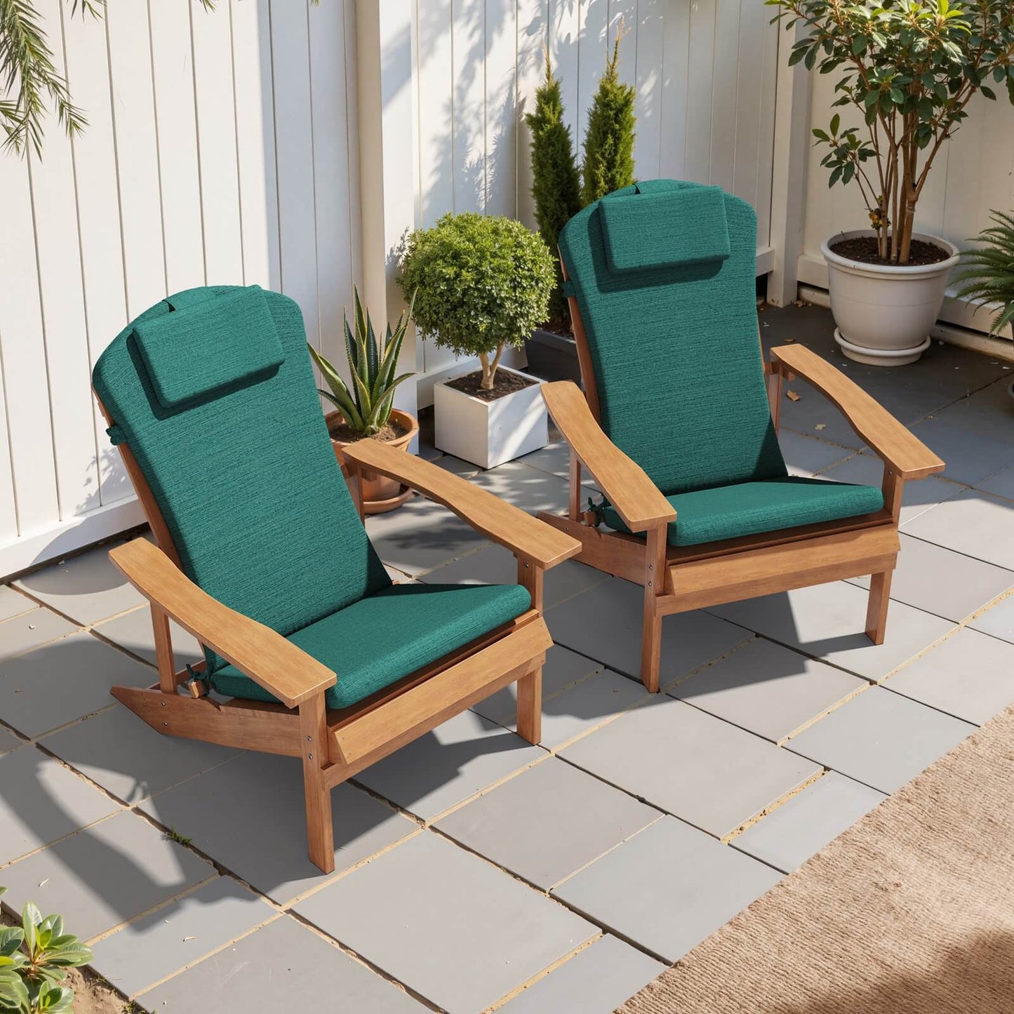 50x20" Outdoor Adirondack Chair Cushion with Built-in Headrest