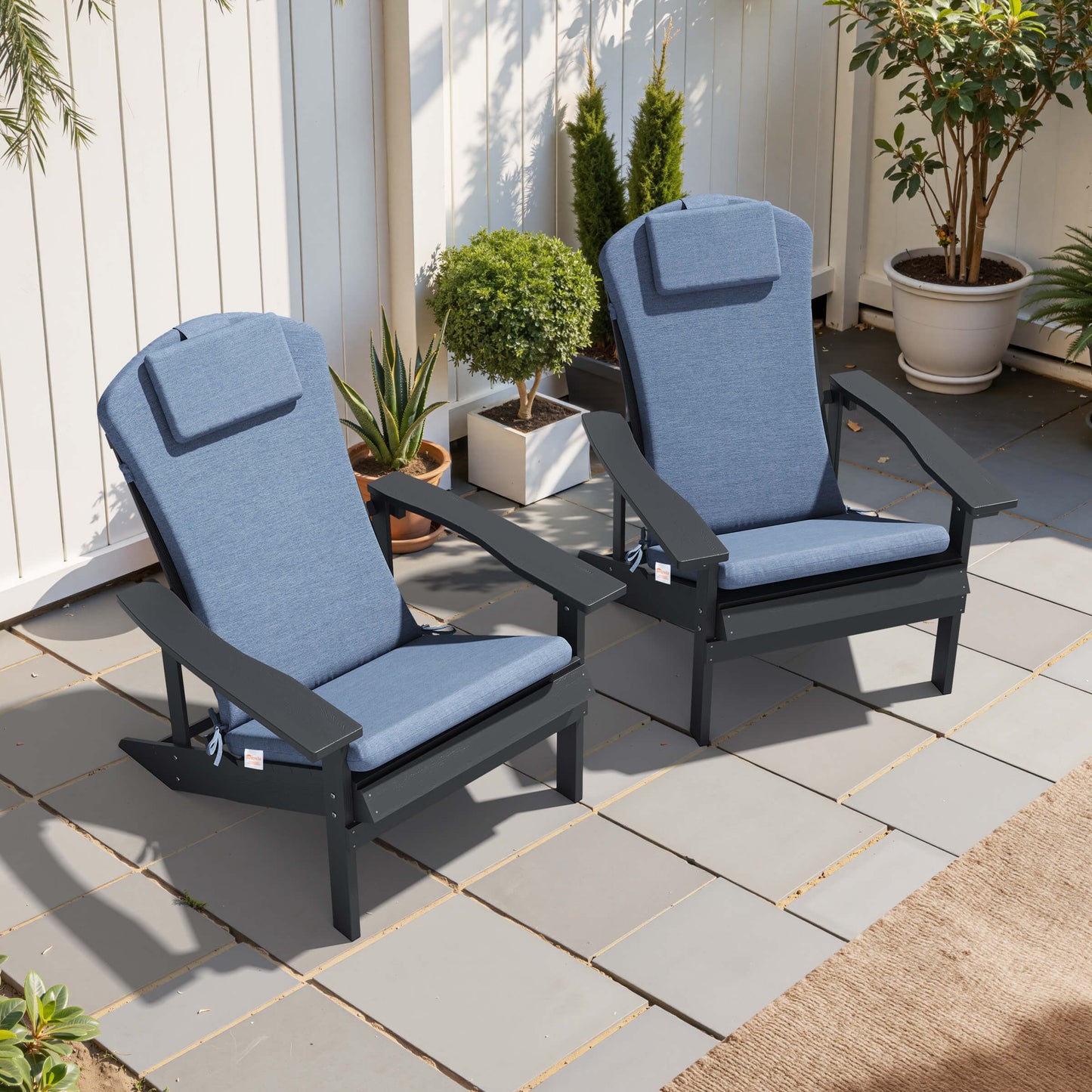 50x20" Outdoor Adirondack Chair Cushion with Built-in Headrest