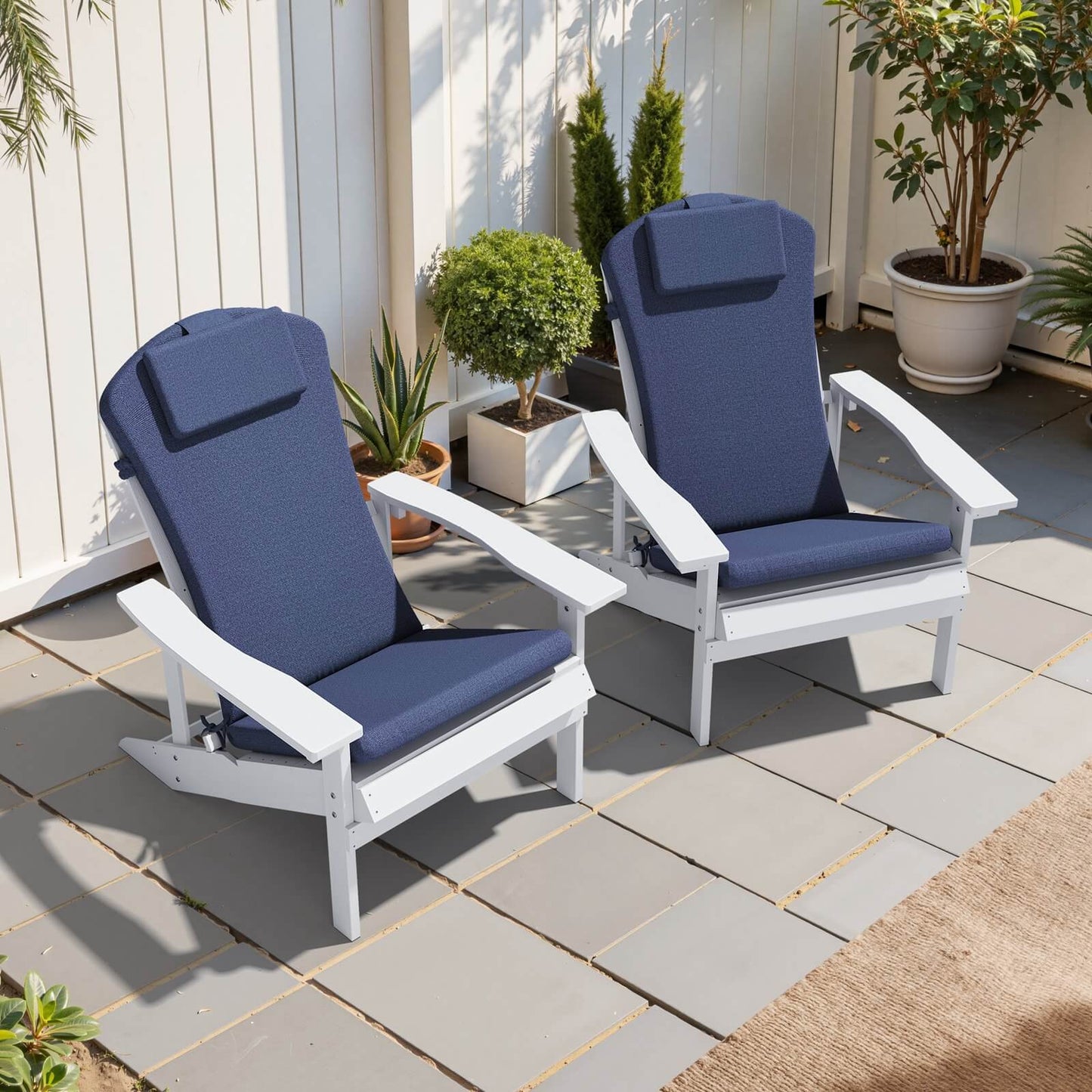 50x20" Outdoor Adirondack Chair Cushion with Built-in Headrest