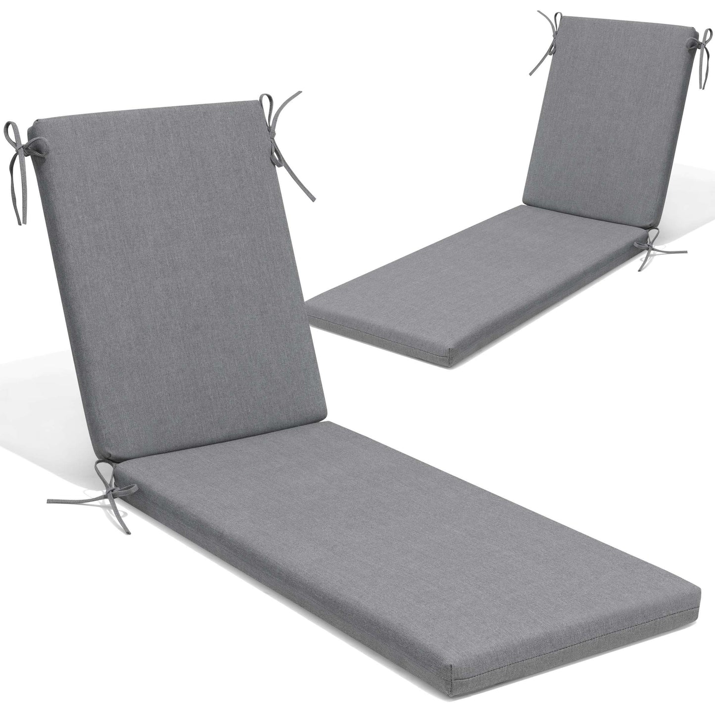 Outdoor Chaise Lounge Cushion with 4 Adjustable Ties