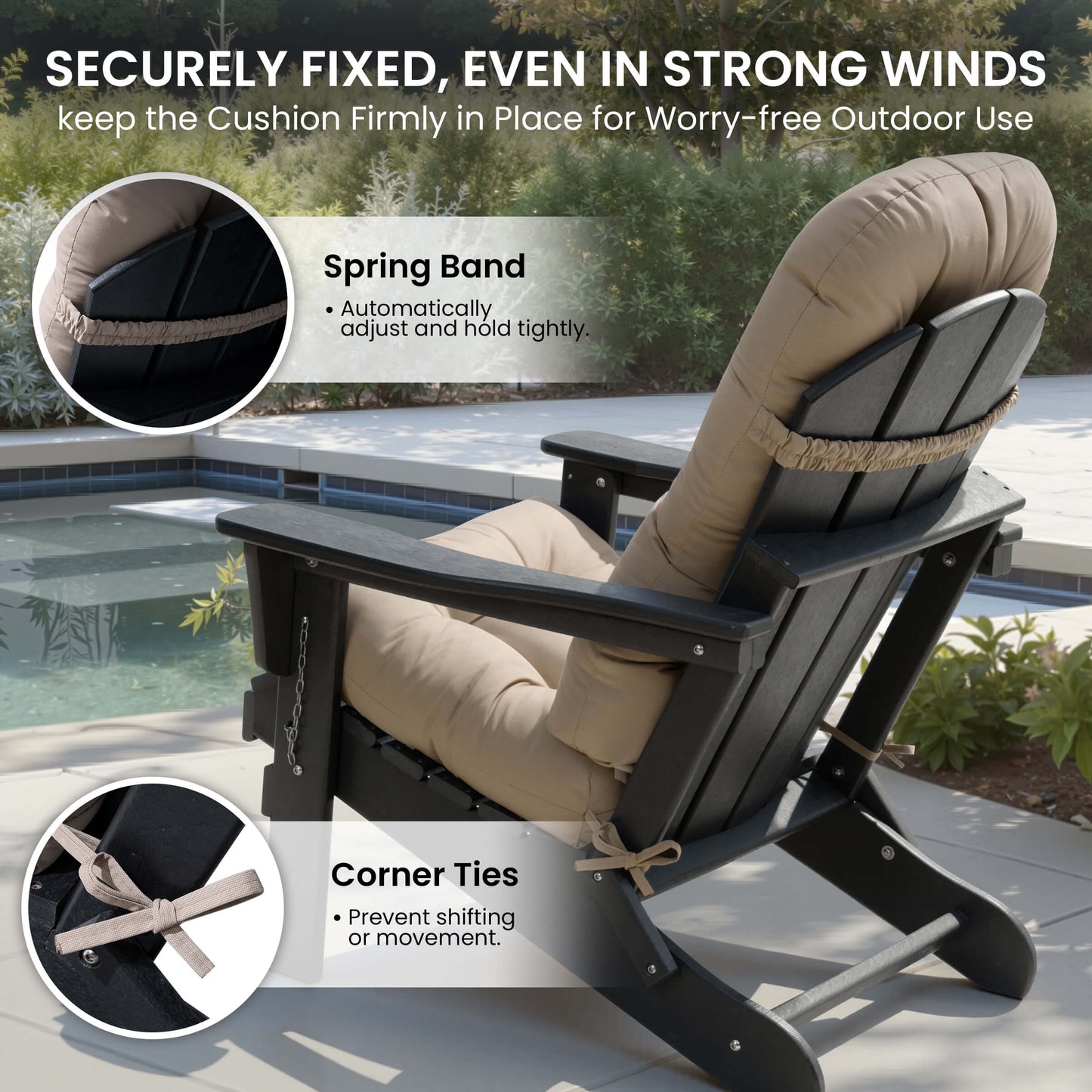 50x20" Outdoor Adirondack Chair Cushion
