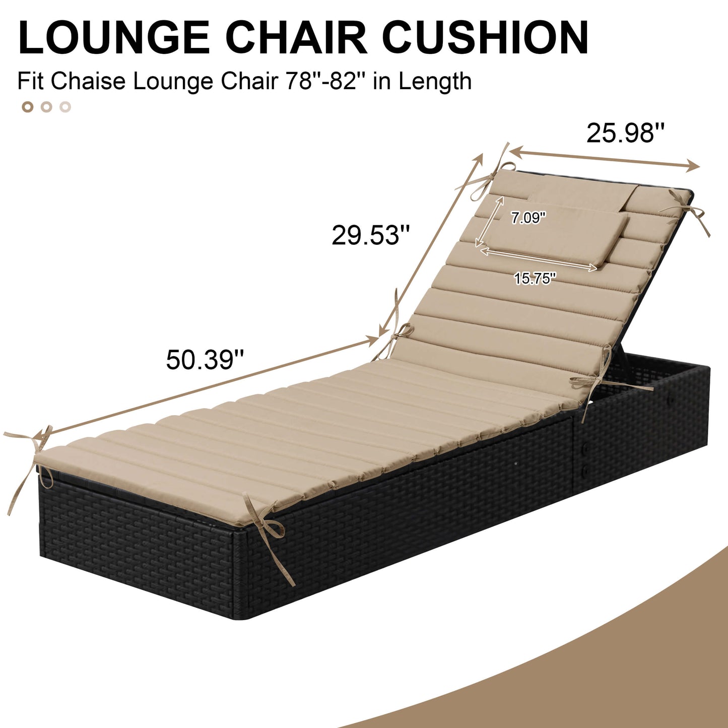 Foldable Chaise Lounge Cushion