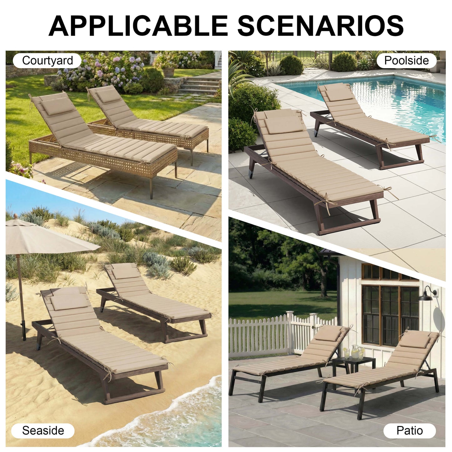 Foldable Chaise Lounge Cushion