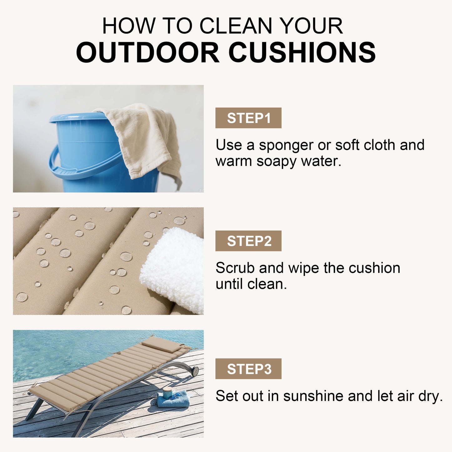 Foldable Chaise Lounge Cushion