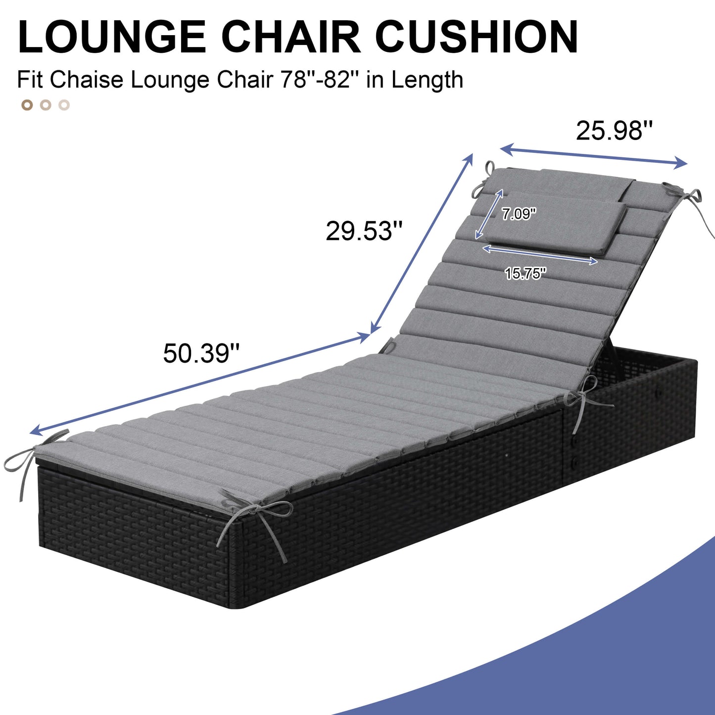 Foldable Chaise Lounge Cushion