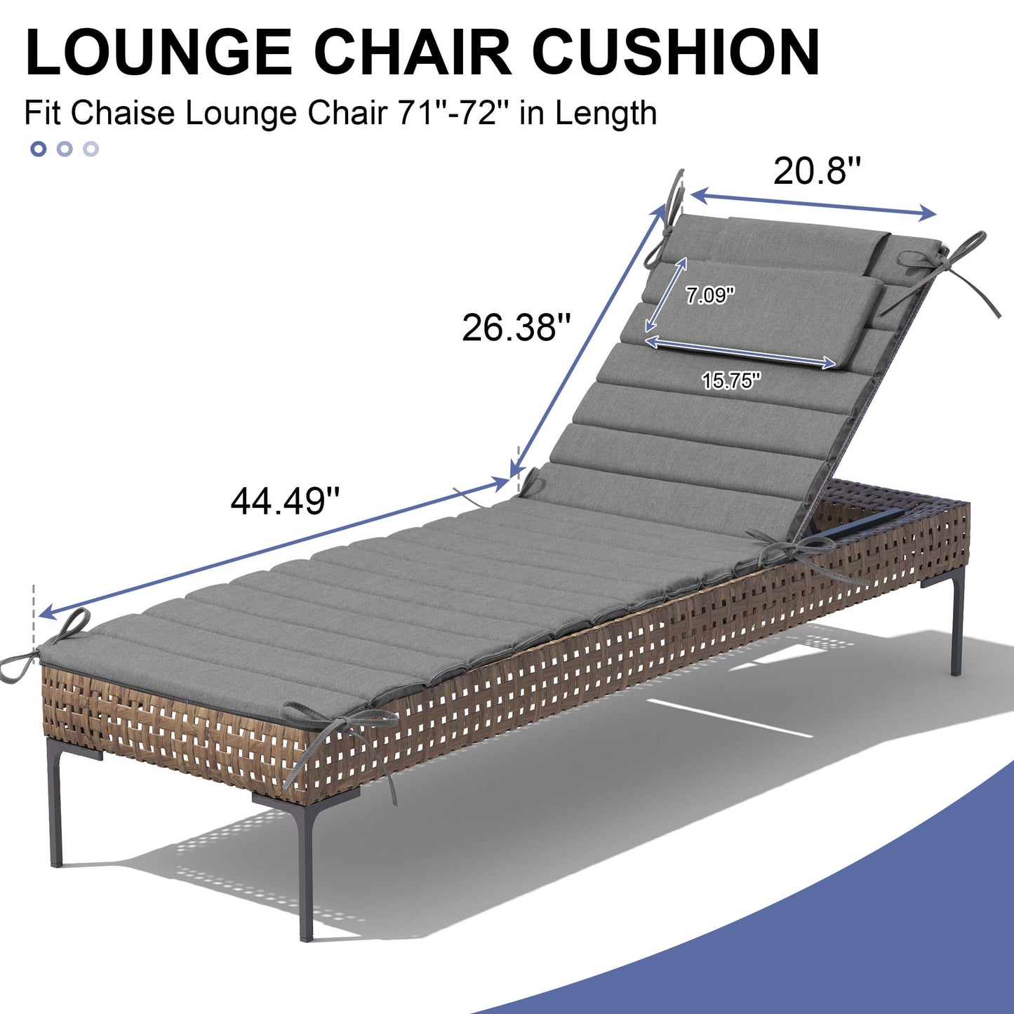 Foldable Chaise Lounge Cushion