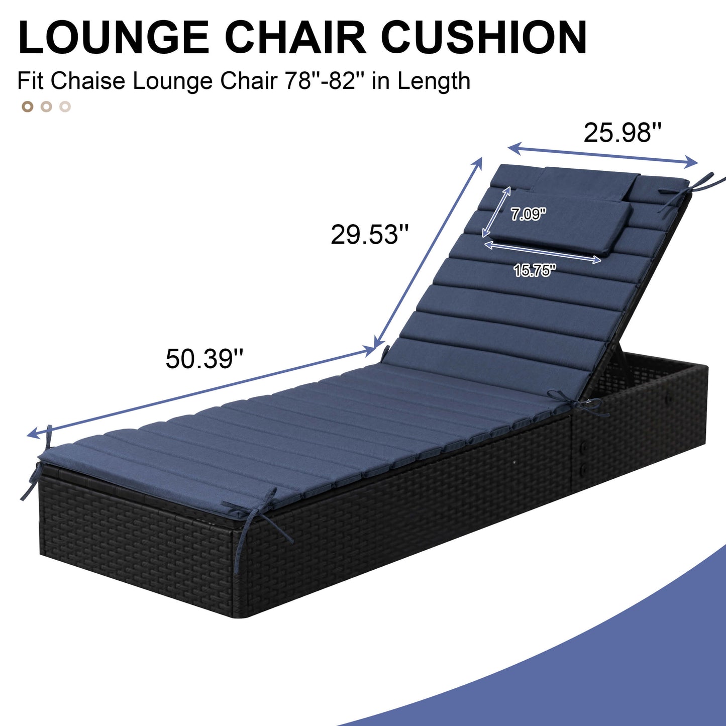 Foldable Chaise Lounge Cushion