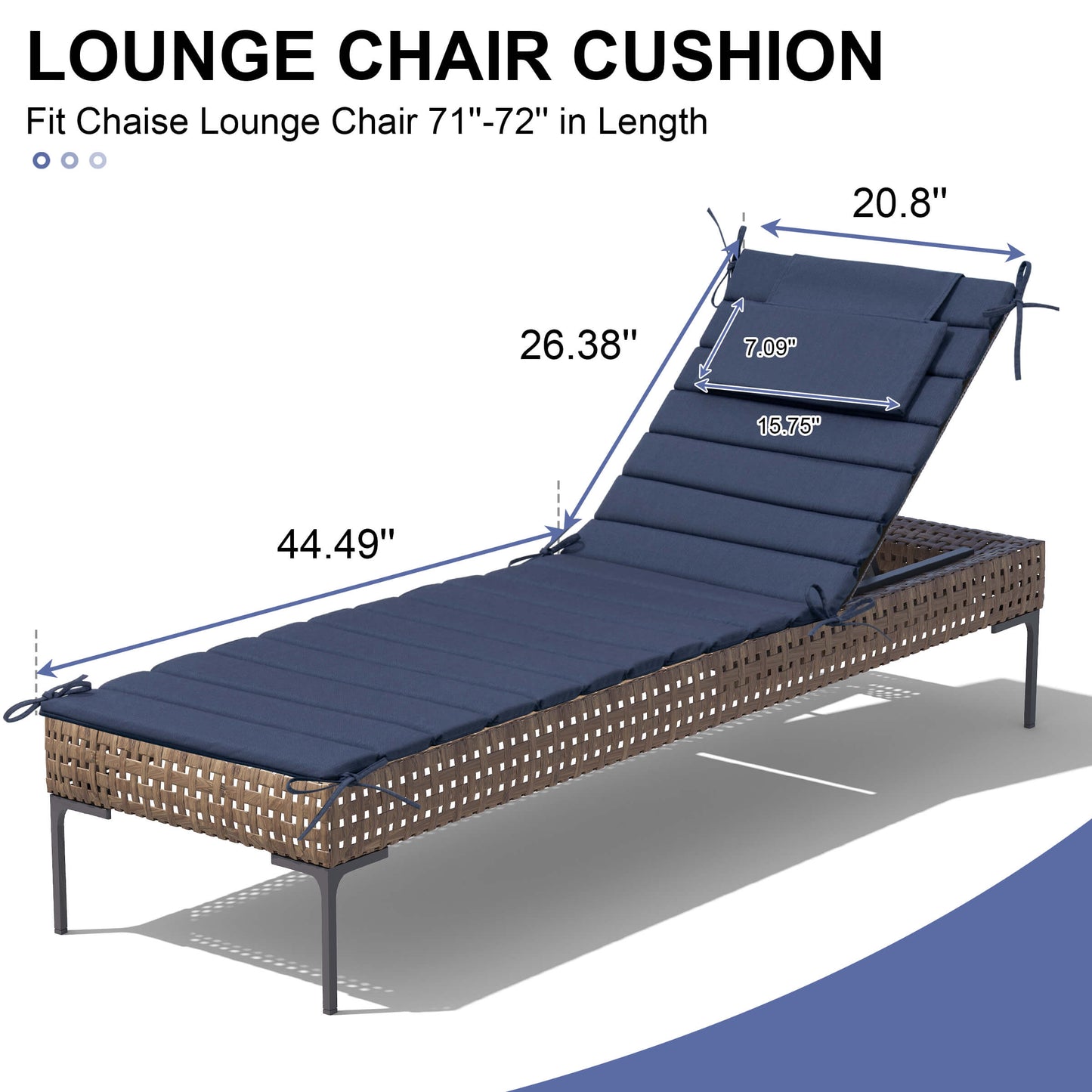 Foldable Chaise Lounge Cushion