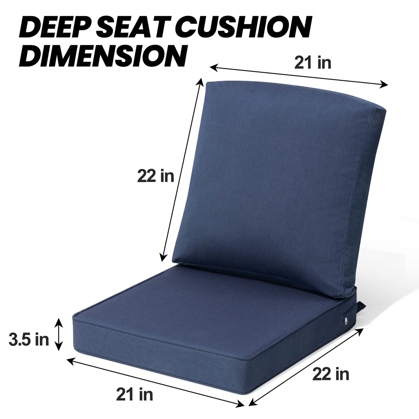 22x21" Outdoor Deep Seat Chair Cushion