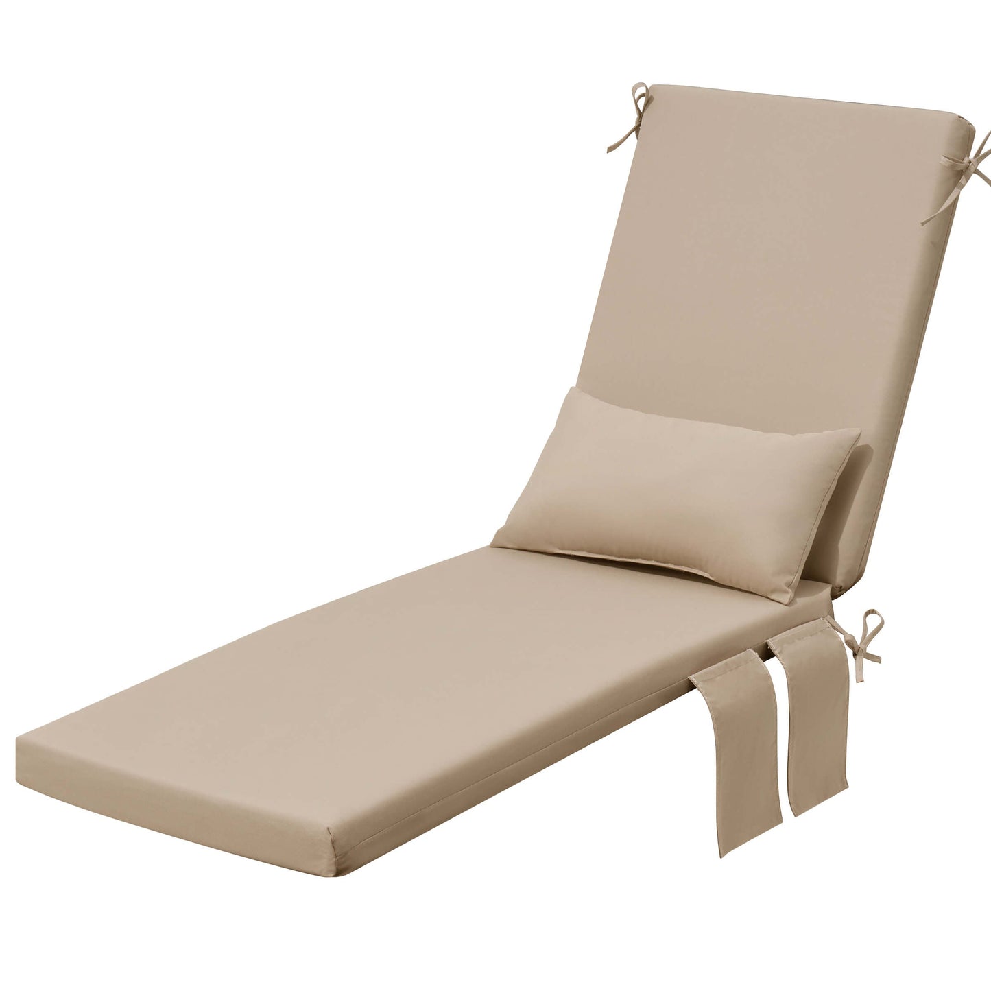 Outdoor Chaise Lounge Cushion with Pillow & Pockets