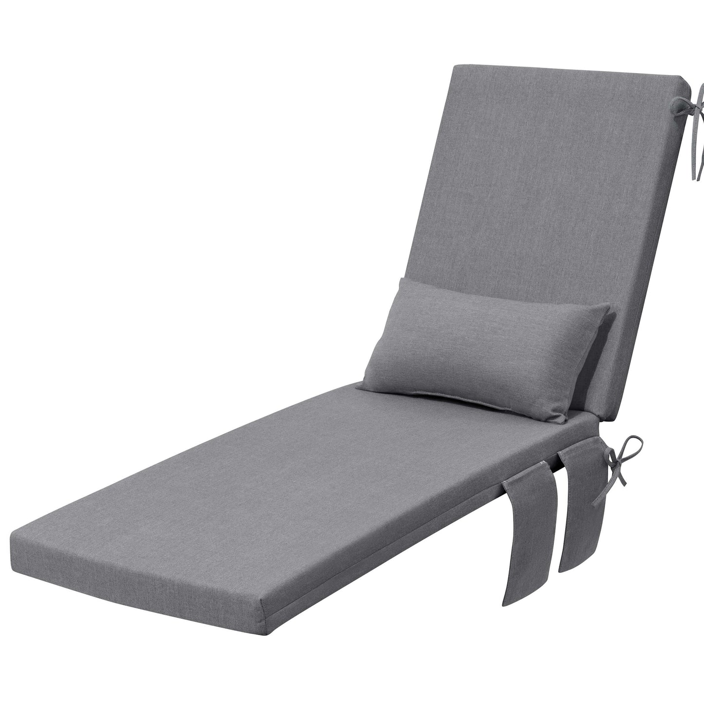 Outdoor Chaise Lounge Cushion with Pillow & Pockets