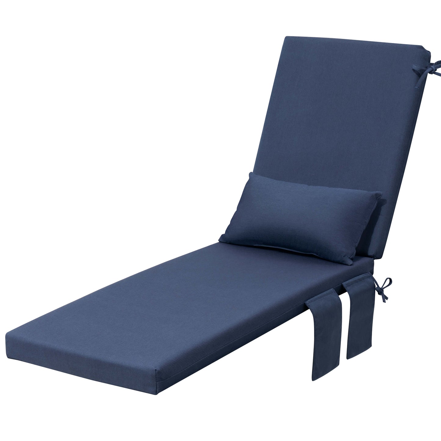 Outdoor Chaise Lounge Cushion with Pillow & Pockets