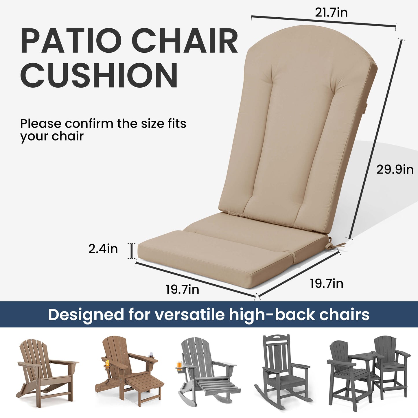 Deep Seating Outdoor Adirondack Chair Cushion