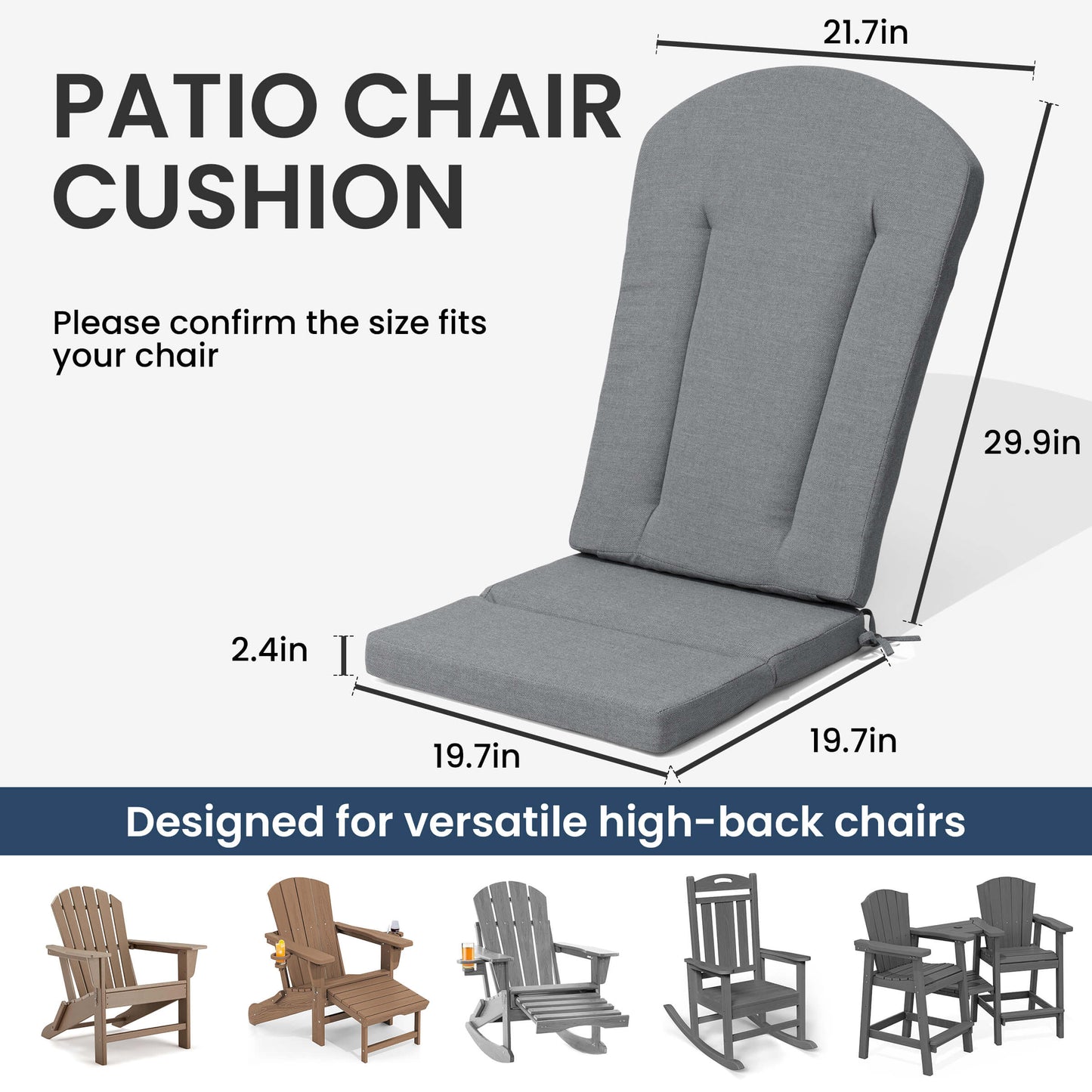 Deep Seating Outdoor Adirondack Chair Cushion