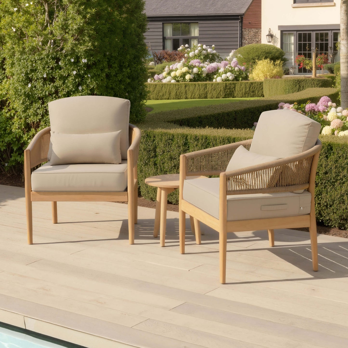 24x24" Outdoor Seat Cushion with Back Pillow