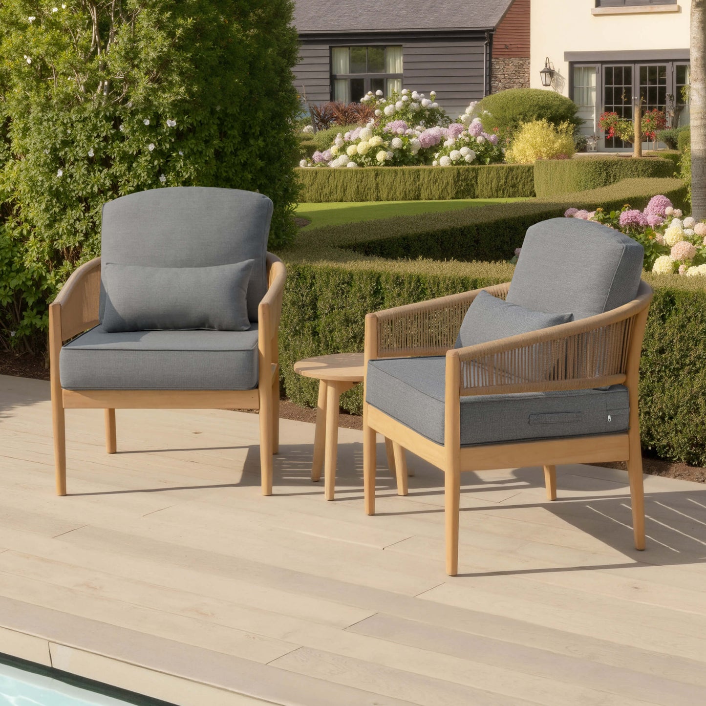 24x24" Outdoor Seat Cushion with Back Pillow
