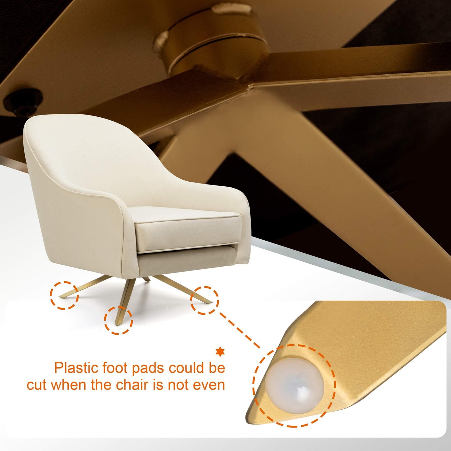 Faux Leather Swivel Accent Chair