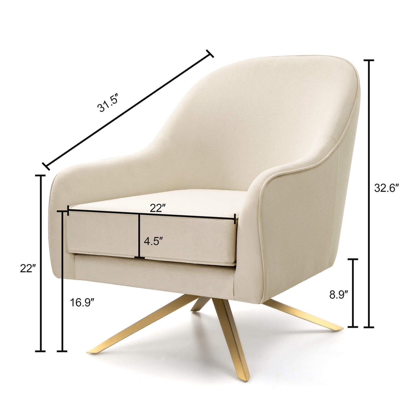 Faux Leather Swivel Accent Chair