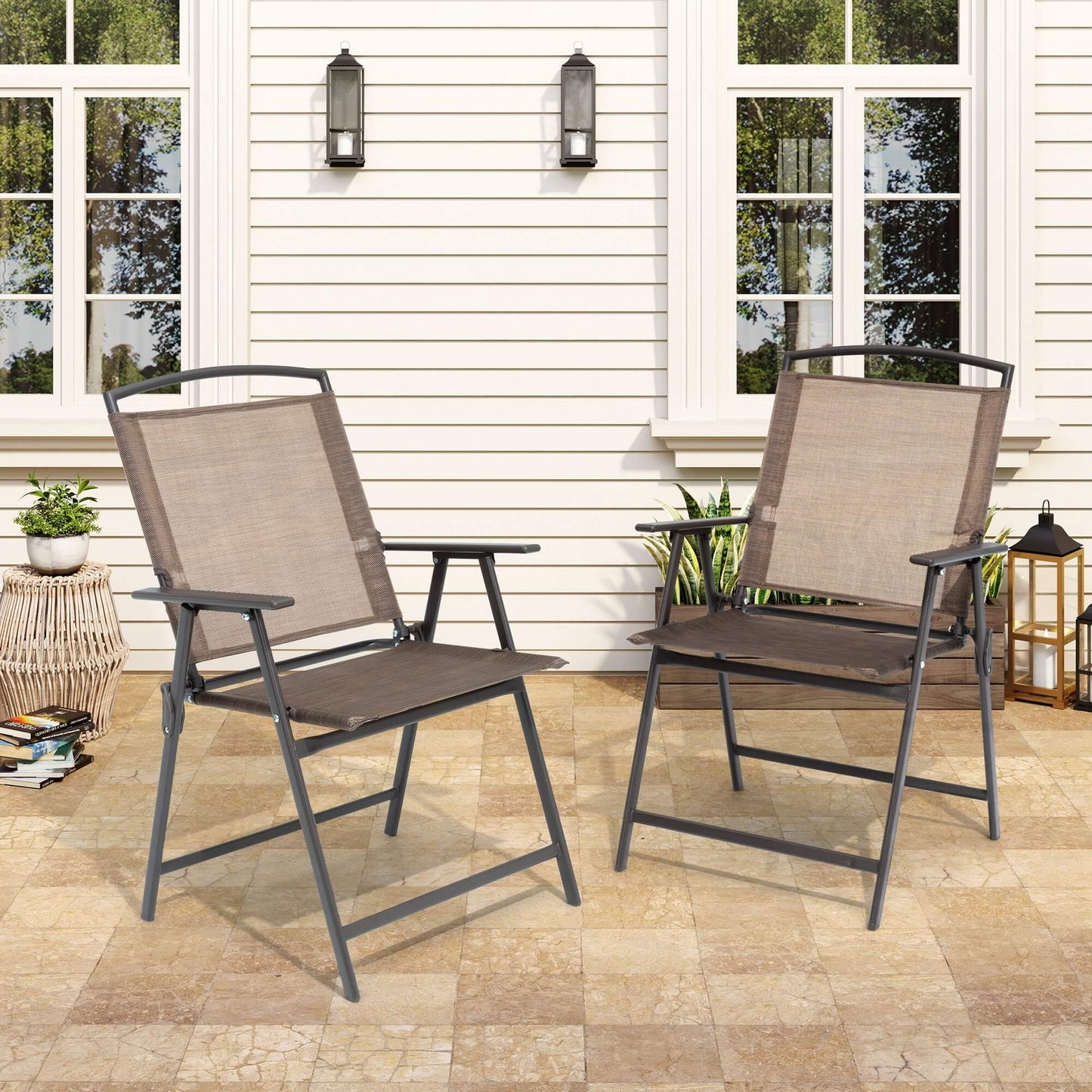 Folding Patio Dining Chair Set of 2