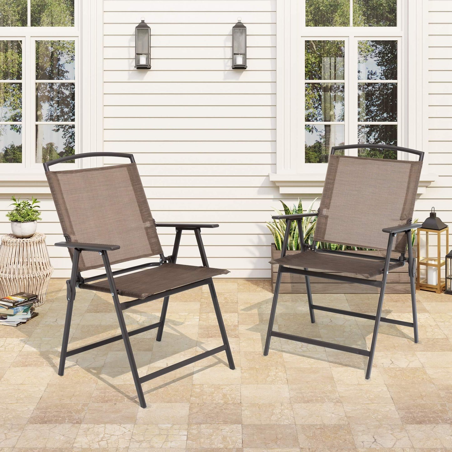 Folding Patio Dining Chair Set of 2