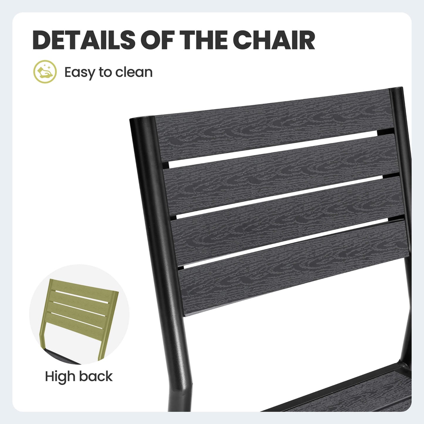Aluminum Stackable Outdoor Dining Chair Set of 2