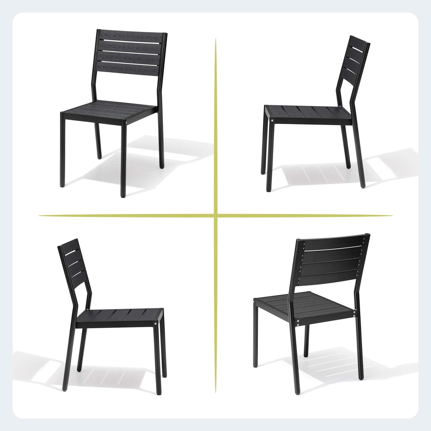 Aluminum Stackable Outdoor Dining Chair Set of 2