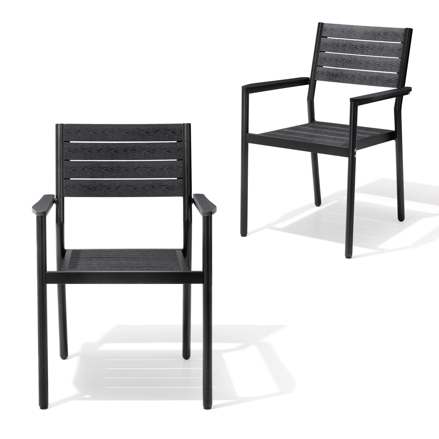 Aluminum Stackable Outdoor Dining Chair Set of 2