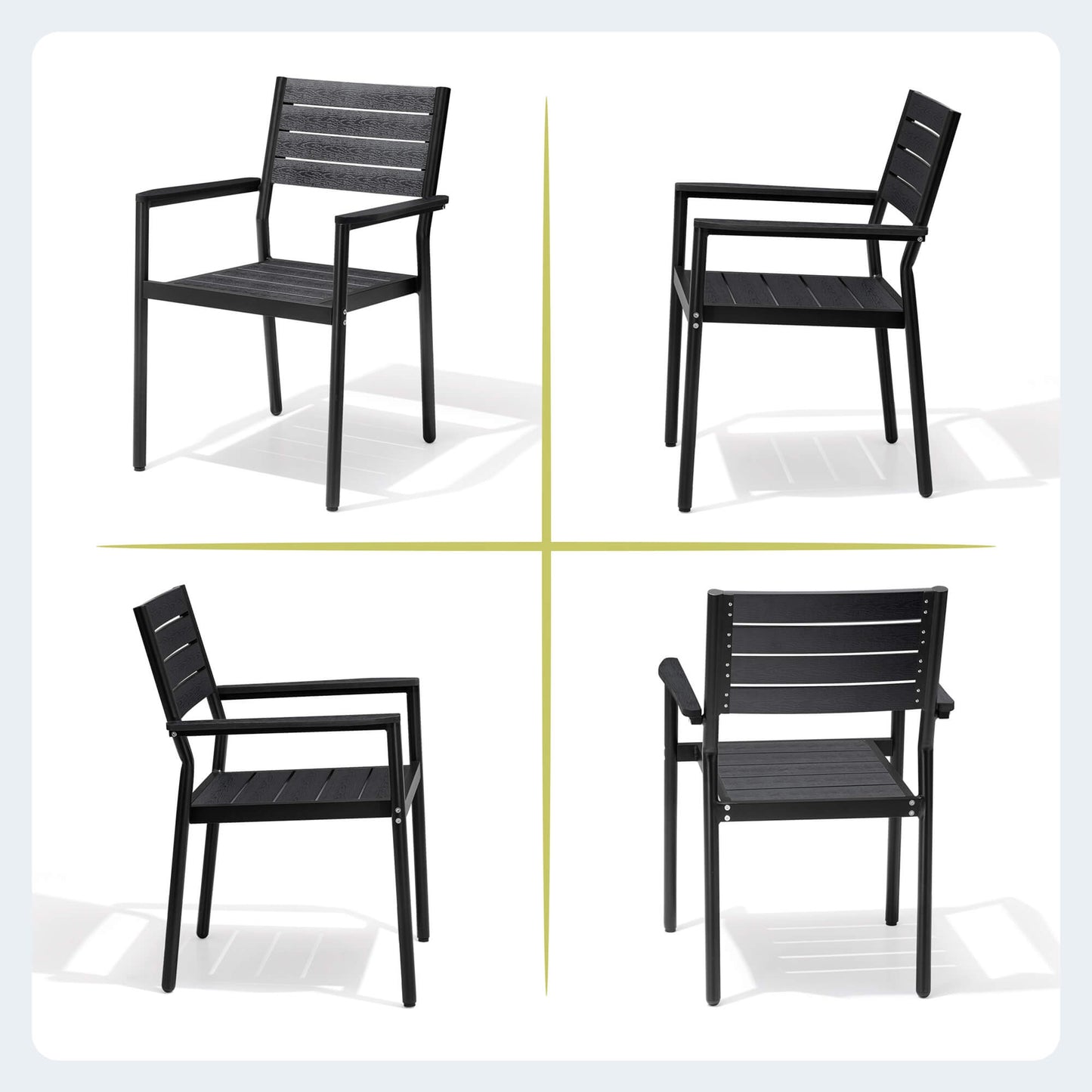 Aluminum Stackable Outdoor Dining Chair Set of 2