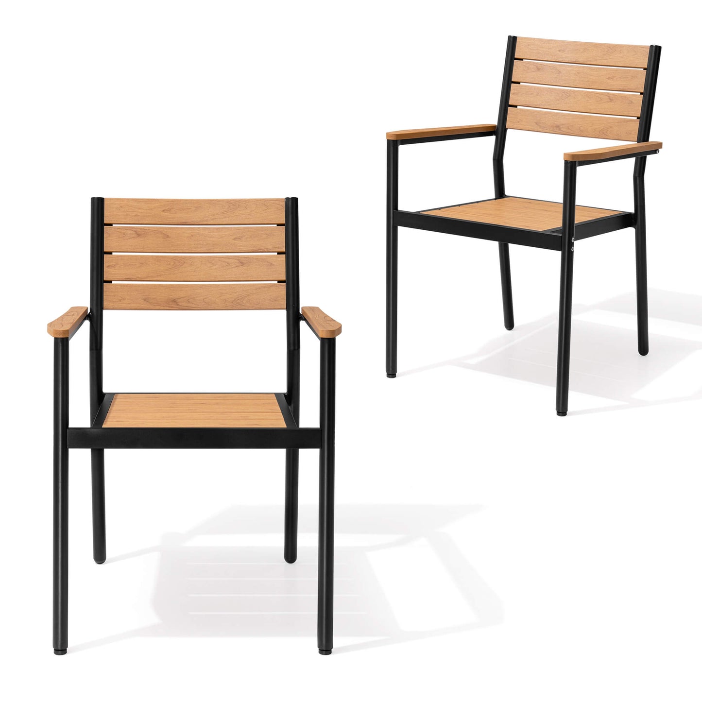 Aluminum Stackable Outdoor Dining Chair Set of 2
