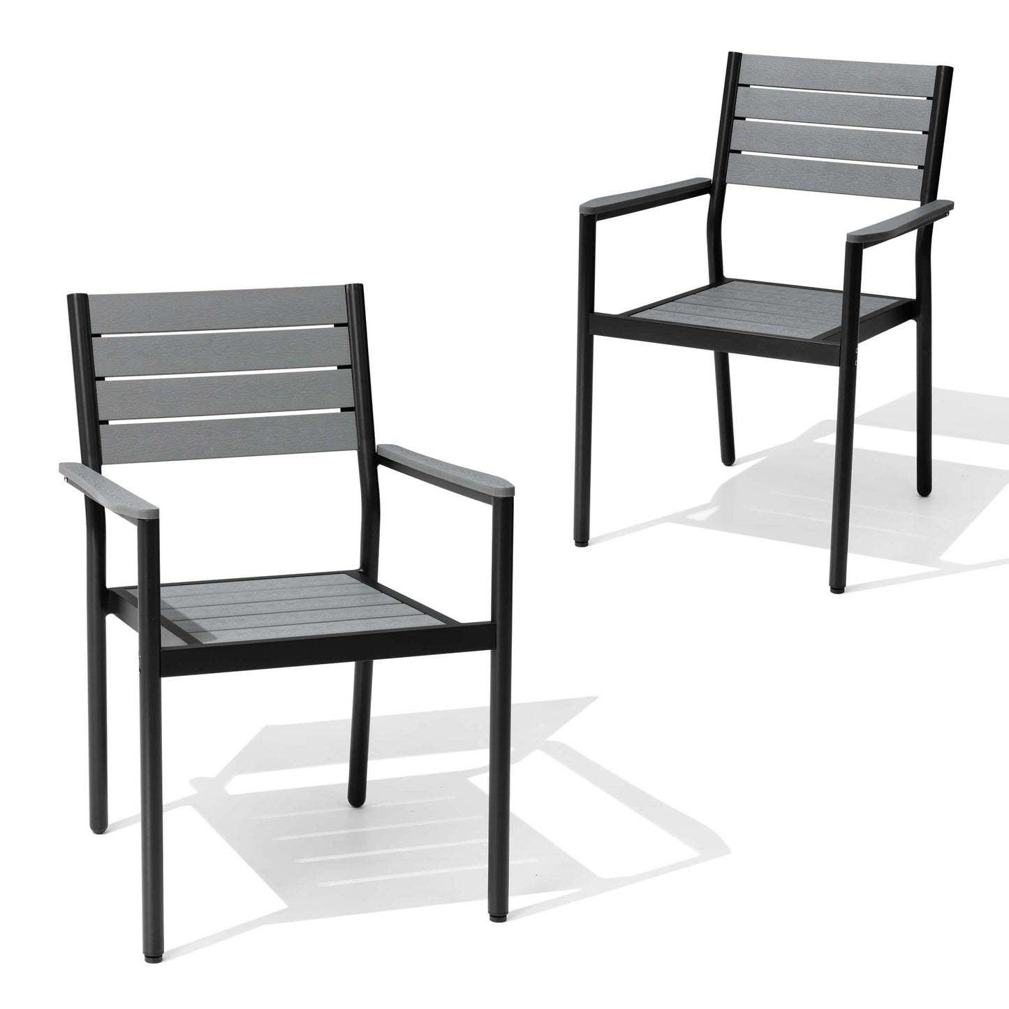 Aluminum Stackable Outdoor Dining Chair Set of 2