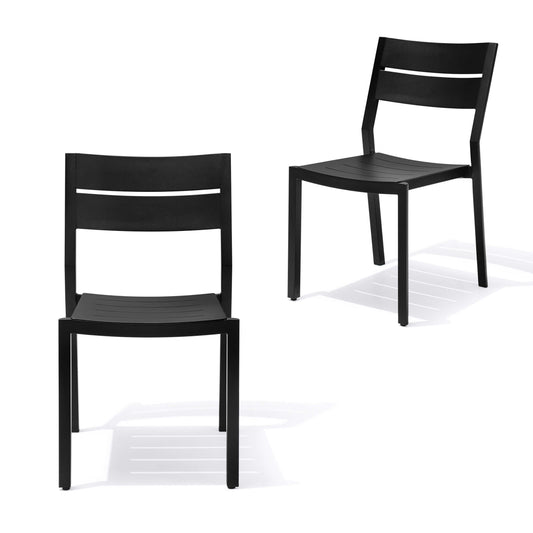 Aluminum Stackable Outdoor Dining Chair Set of 2
