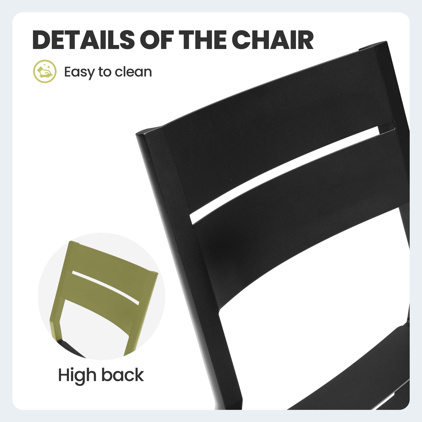 Aluminum Stackable Outdoor Dining Chair Set of 2