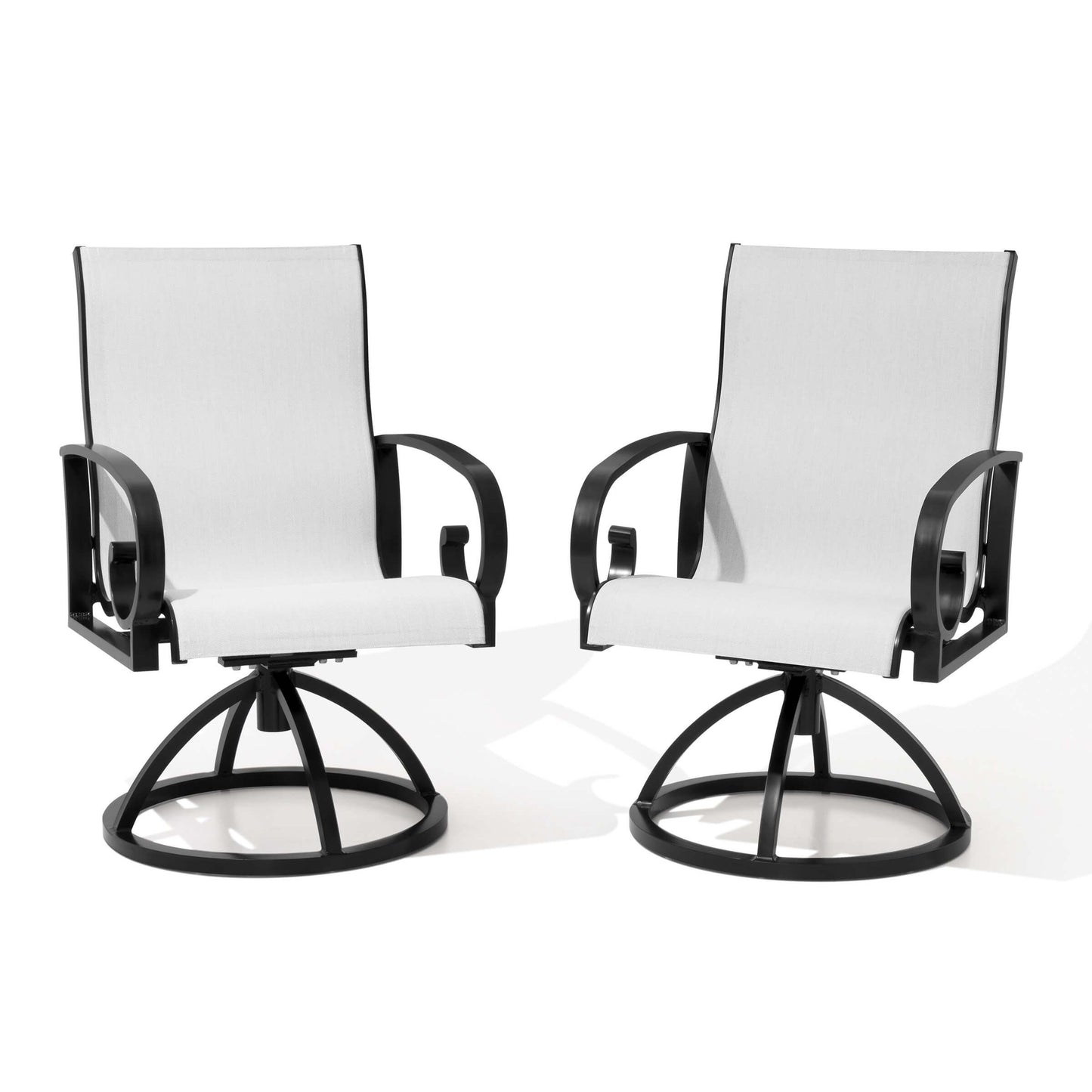 Aluminum Swivel Outdoor Dining Chair Set of 2 with Sunbrella