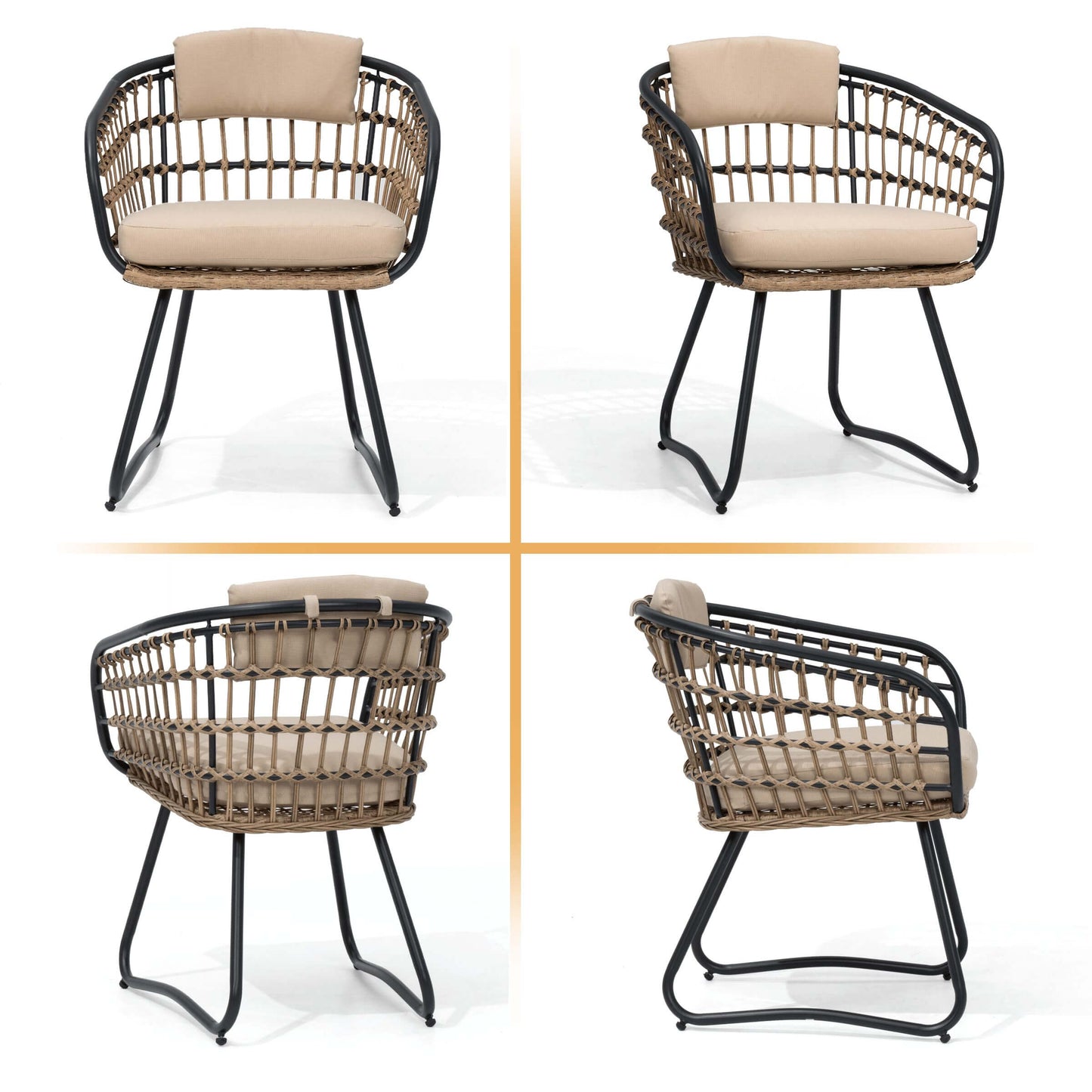 PE Rattan Outdoor Chair Set with Cushions
