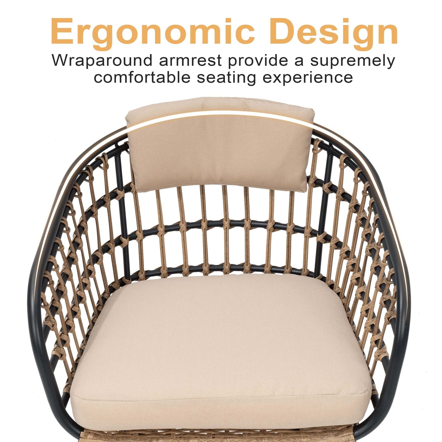 PE Rattan Outdoor Chair Set with Cushions